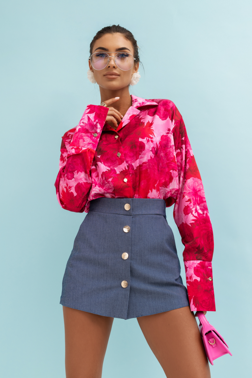 LaBalancia - Spódnico-spodenki BLISS denim - Niebieski - Hurtownia Odzieży Damskiej - POSLKA Produkcja i Sprzedaż Hurtowa - LaBalancia