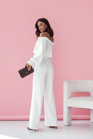 LaBalancia - Komplet lniany MIA - Ecru - Hurtownia Odzieży Damskiej - POSLKA Produkcja i Sprzedaż Hurtowa - LaBalancia