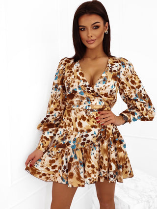 LaBalancia - Sukienka Anna - Brązowe Ciapy - Hurtownia Odzieży Damskiej - POSLKA Produkcja i Sprzedaż Hurtowa - LaBalancia