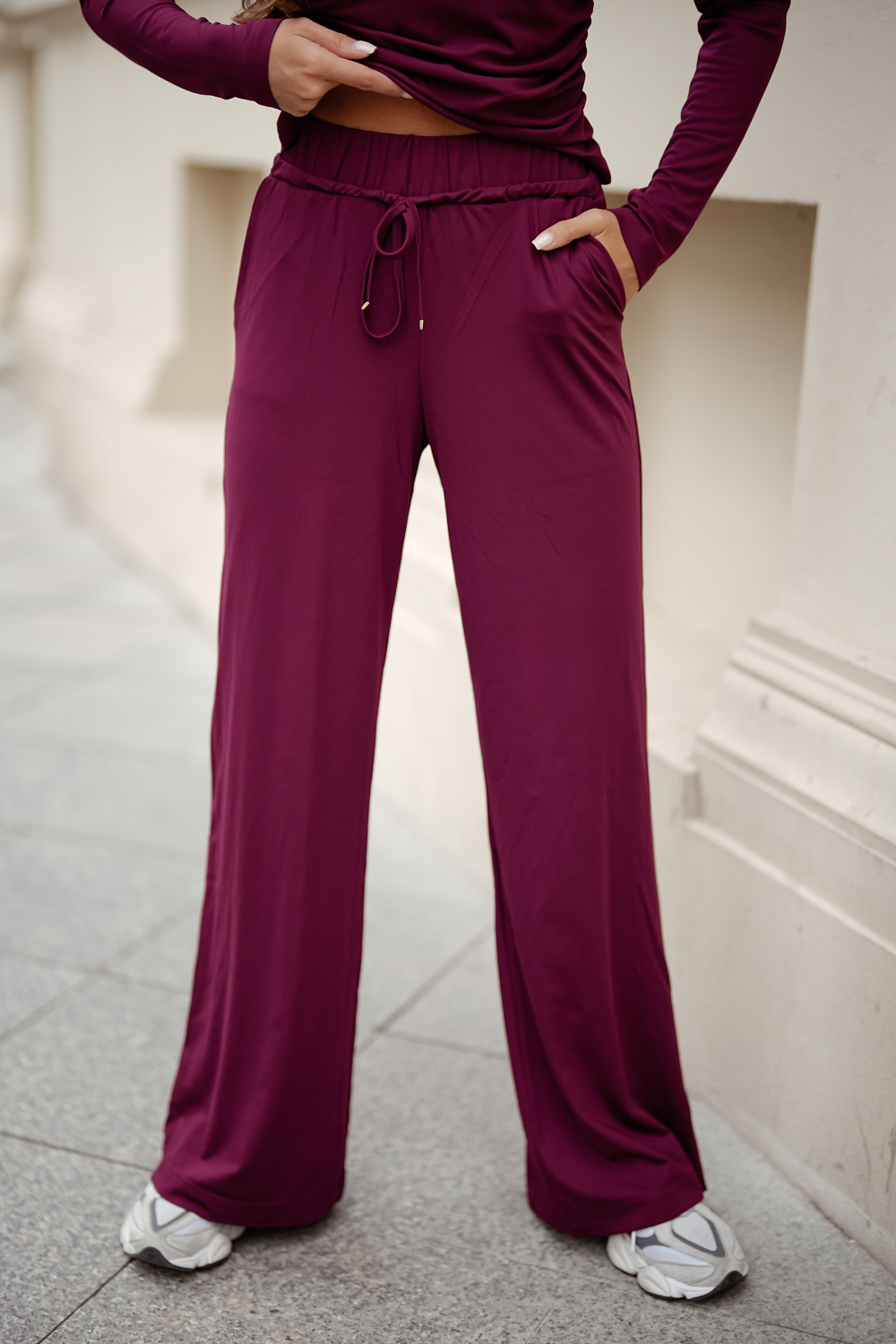 La Balancia | Hurtownia Odzieży Damskiej - Komplet SHIRA długi rękaw - Bordo - Hurtownia Odzieży Damskiej - POSLKA Produkcja i Sprzedaż Hurtowa - La Balancia | Hurtownia Odzieży Damskiej