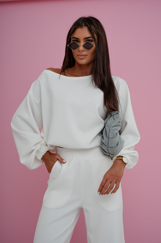 LaBalancia - Komplet COMFY - Ecru - Hurtownia Odzieży Damskiej - POSLKA Produkcja i Sprzedaż Hurtowa - LaBalancia