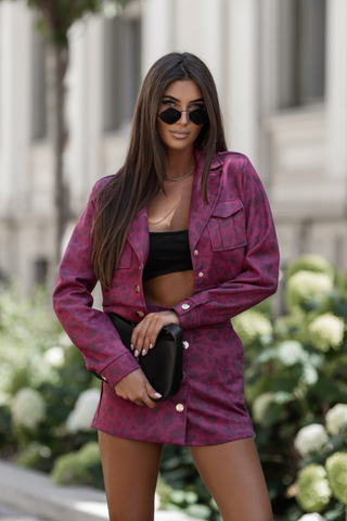 LaBalancia - Komplet BLISS Panterka - bordo - Hurtownia Odzieży Damskiej - POSLKA Produkcja i Sprzedaż Hurtowa - LaBalancia