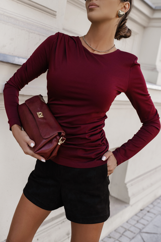 LaBalancia - Bluzka MONNA - Bordo - Hurtownia Odzieży Damskiej - POSLKA Produkcja i Sprzedaż Hurtowa - LaBalancia