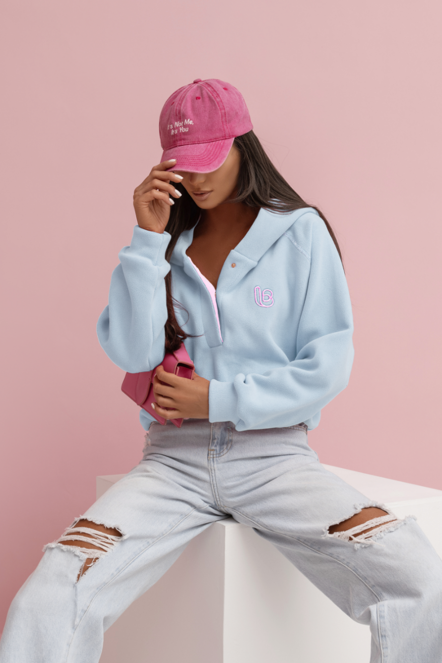 LaBalancia - Bluza polarowa LOOM - Błękit - Hurtownia Odzieży Damskiej - POSLKA Produkcja i Sprzedaż Hurtowa - LaBalancia