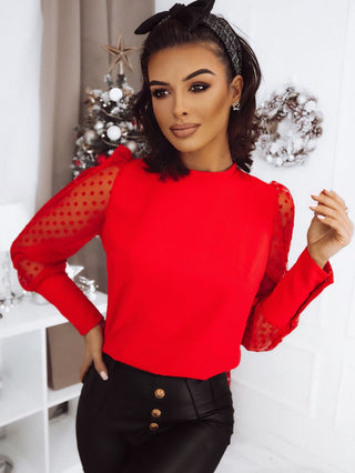 LaBalancia - Bluzka Rosi - Czerwona - Hurtownia Odzieży Damskiej - POSLKA Produkcja i Sprzedaż Hurtowa - LaBalancia
