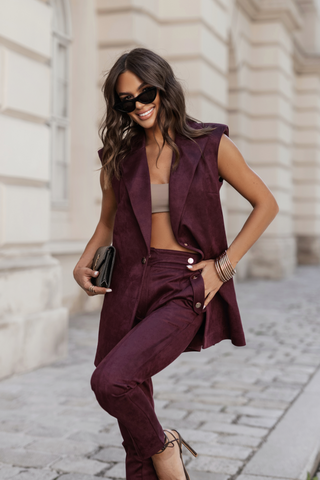 LaBalancia - Kamizelka RUBY - Bordo - Hurtownia Odzieży Damskiej - POSLKA Produkcja i Sprzedaż Hurtowa - LaBalancia