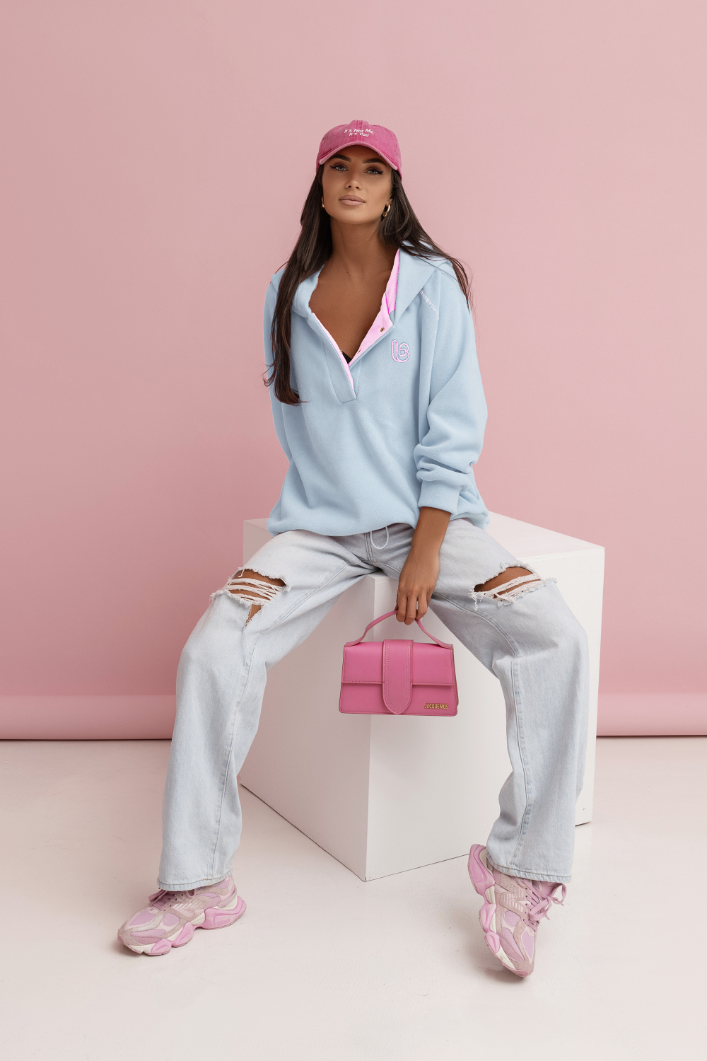 LaBalancia - Bluza polarowa LOOM - Błękit - Hurtownia Odzieży Damskiej - POSLKA Produkcja i Sprzedaż Hurtowa - LaBalancia