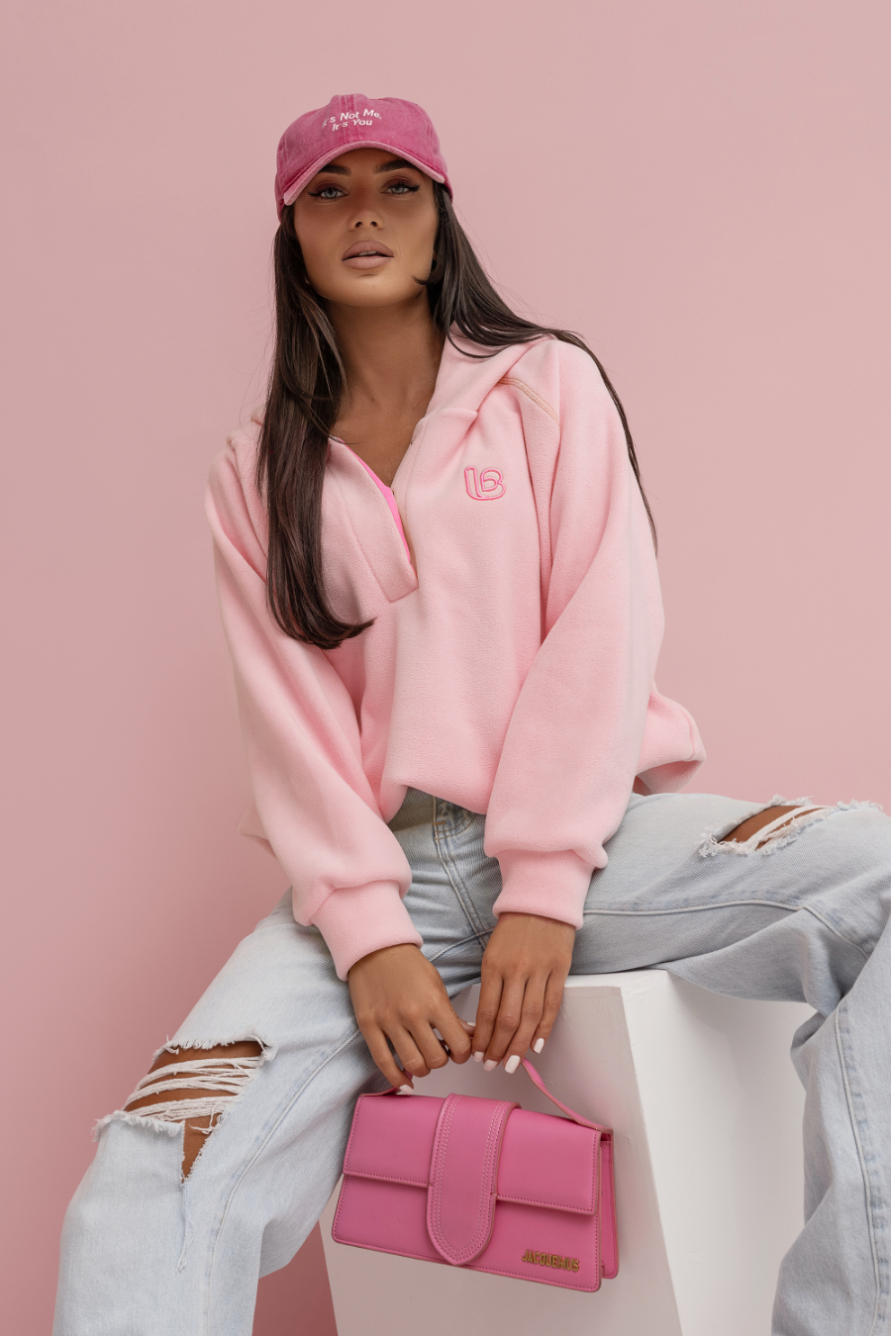 LaBalancia - Bluza polarowa LOOM - Jasny Róż - Hurtownia Odzieży Damskiej - POSLKA Produkcja i Sprzedaż Hurtowa - LaBalancia