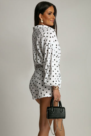 LaBalancia - Komplet MOLLY muślin - Czarne kropki - Hurtownia Odzieży Damskiej - POSLKA Produkcja i Sprzedaż Hurtowa - LaBalancia