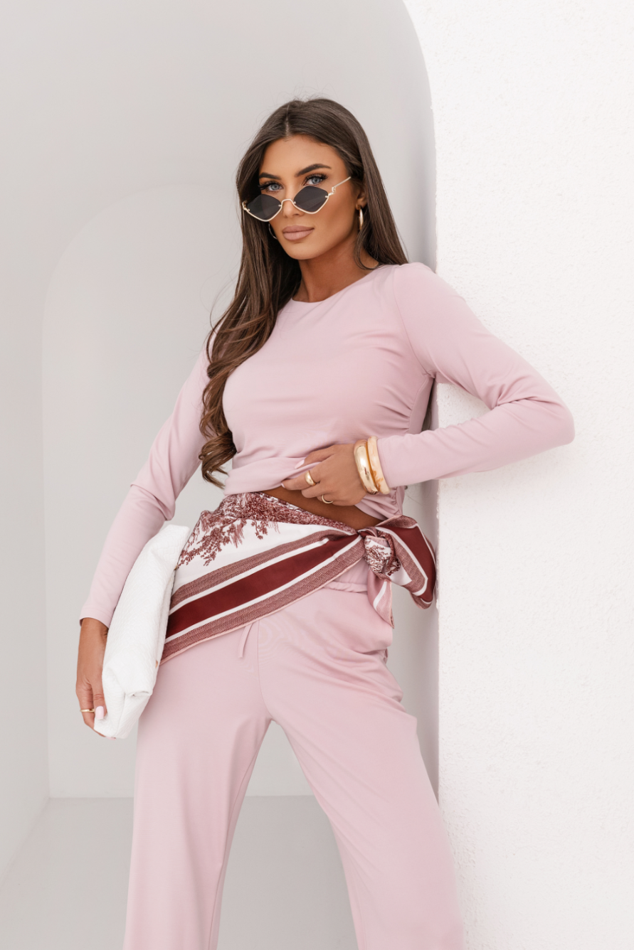 LaBalancia - Komplet SHIRA długi rękaw - Jasny róż - Hurtownia Odzieży Damskiej - POSLKA Produkcja i Sprzedaż Hurtowa - LaBalancia