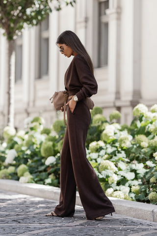 LaBalancia - Komplet MEGGI sweterek - Brąz - Hurtownia Odzieży Damskiej - POSLKA Produkcja i Sprzedaż Hurtowa - LaBalancia