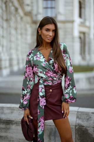 LaBalancia - Bluzka TULLA - Green Blush - Hurtownia Odzieży Damskiej - POSLKA Produkcja i Sprzedaż Hurtowa - LaBalancia